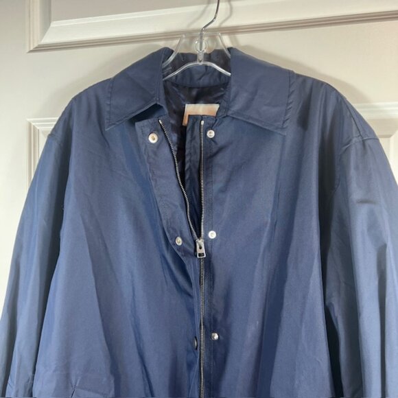 We-ar4 Navy Long Coat Jacket Medium | Made in Italy Limonta Fabric - Picture 5 of 10